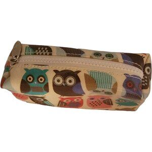 Cosmetic Pouch with owls in colour print